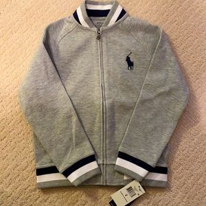 SALE 🇺🇸 NWT boys gray zip-up sweatshirt Polo ⭐️